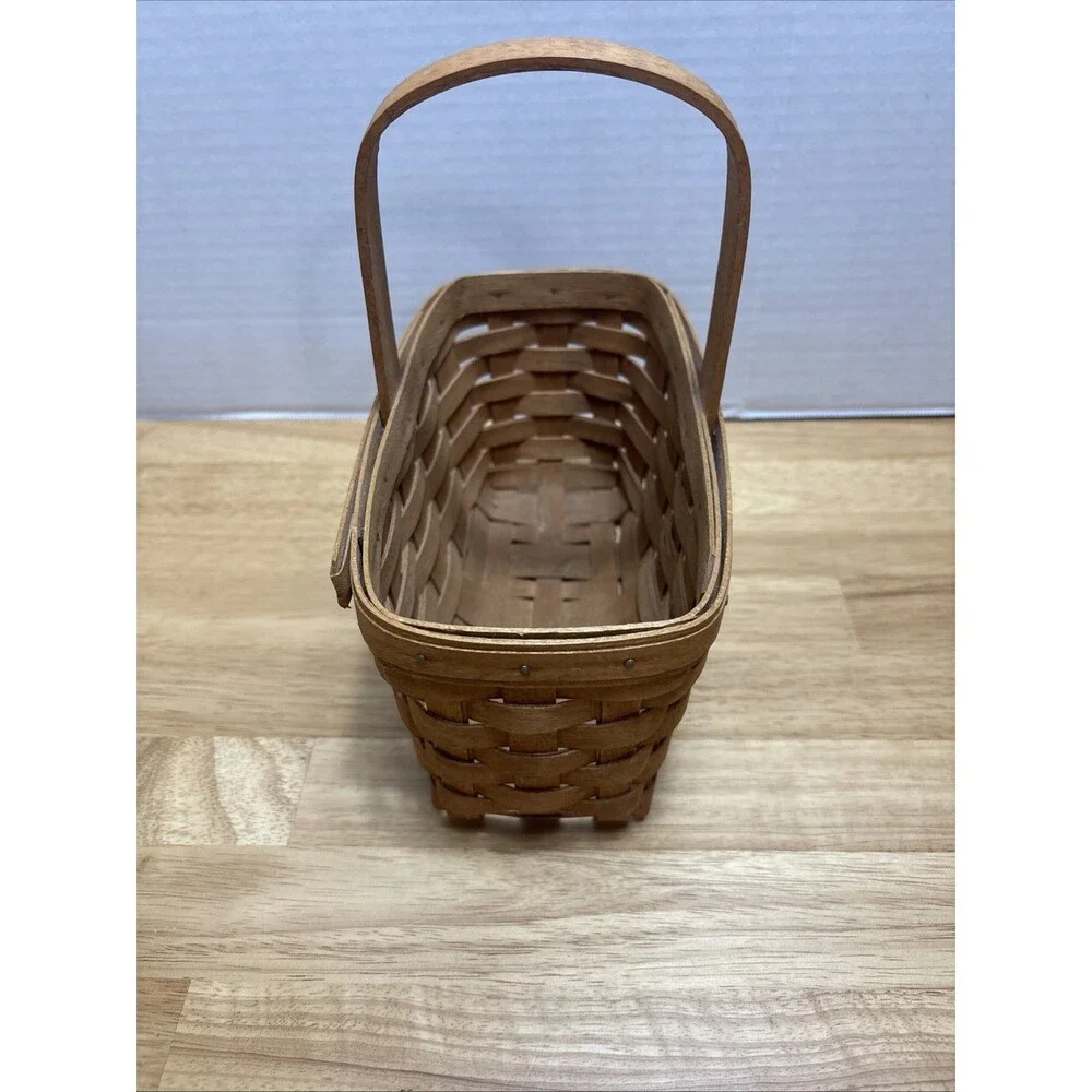 Longaberger 1989 Mother's Day Mini Chore Basket No Liner With Handle Woven